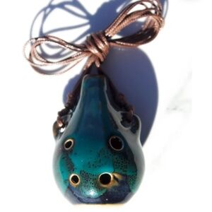 ~Handmade 6-Hole Ceramic Ocarina Flute, Handcrafted Ceramic Craft~